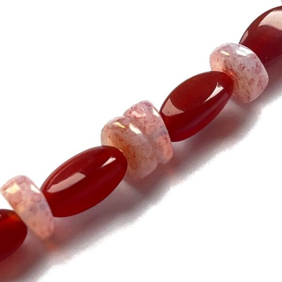 As Low As $2 Oxblood Red Pinched Ovals & Marble Discs Mix Czech Beads (28) - Picture 2 of 3